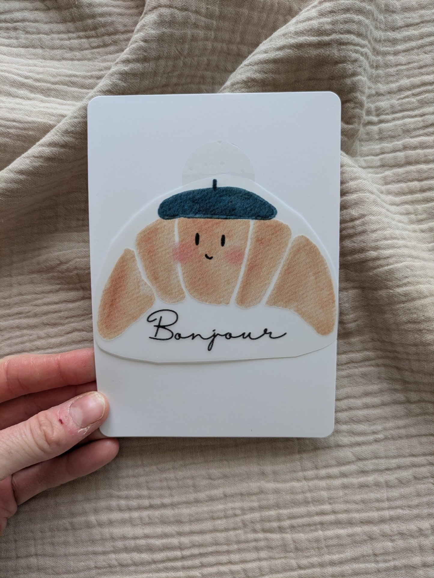 Bügelbild Bonjour Croissaint - Loewenknopf