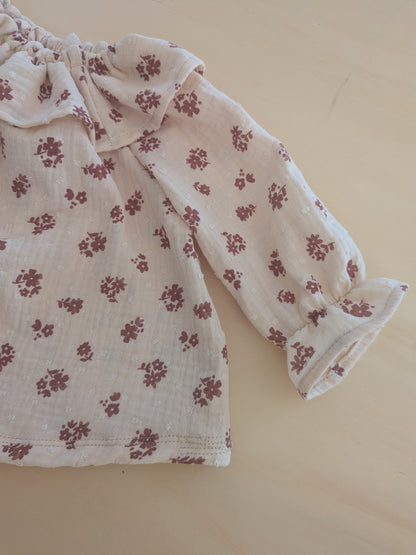 Blumige Musselinbluse für Kinder