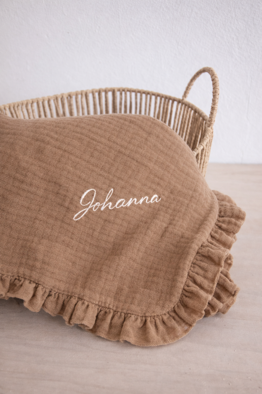 Musselin Decke mit Personalisierung I Geschenkidee zur Geburt