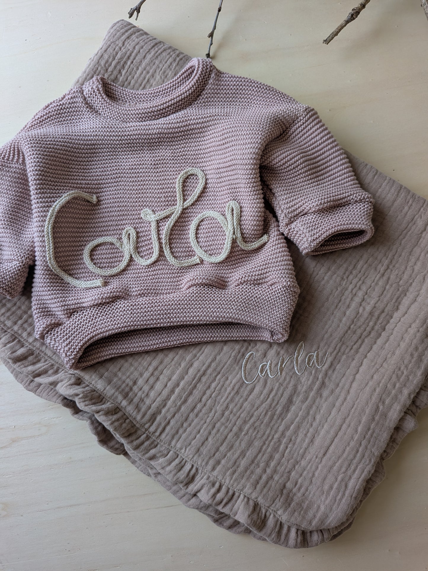 Strick Oversized Pullover mit Kordelzug | handgenäht | Individuell