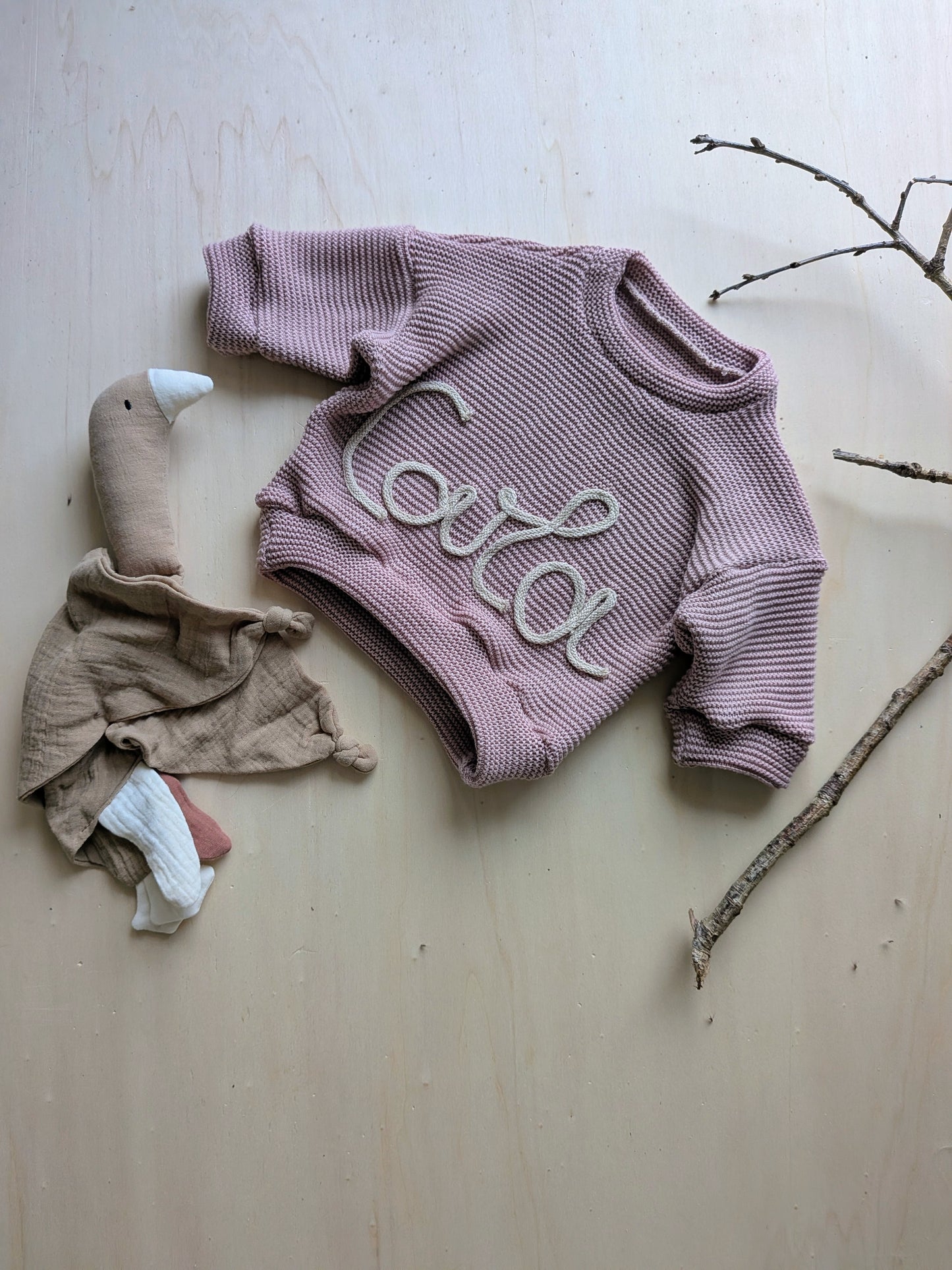 Strick Oversized Pullover mit Kordelzug | handgenäht | Individuell