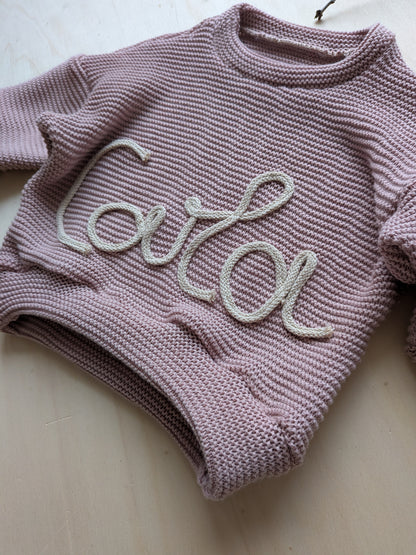 Strick Oversized Pullover mit Kordelzug | handgenäht | Individuell