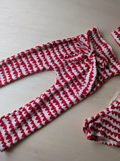 Paperbag Hose für Kinder | Herzen Stoff