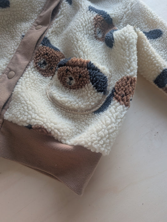 Teddyjacke Hund mit Druckknöpfen